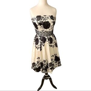 Strapless satin dress